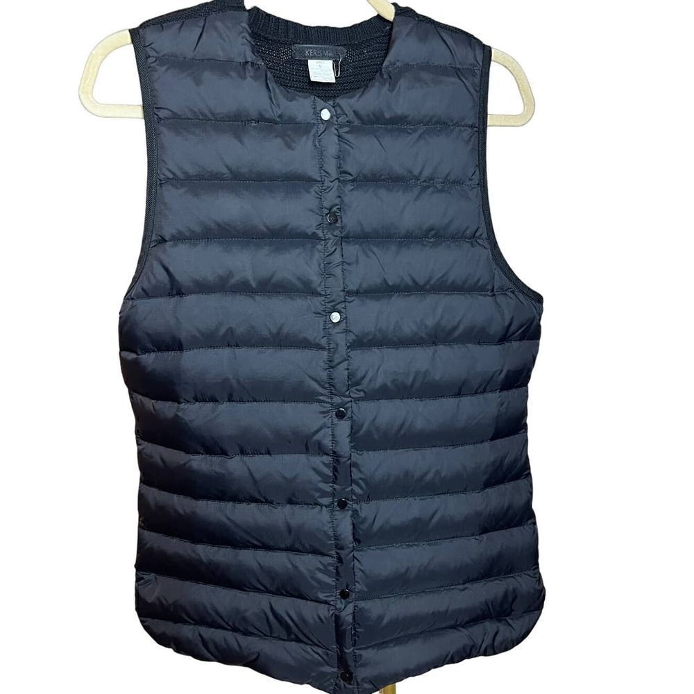 Kerisma Black Down Snap Button Vest Sz. L